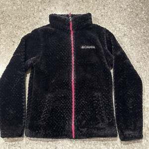 Columbia Youth Girls Fire Side Sherpa Full Zip Fleece Jacket Black Size M 10/12